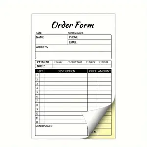 Paper copy receipt, delivery note, two copies of sales receipt  210x140mm - Double sheet (white and yellow) 100 sheets per book