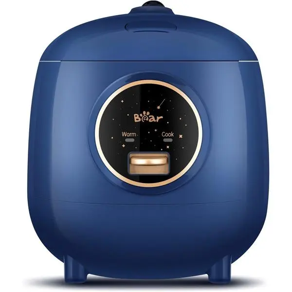 Compact Bear Mini Rice Cooker - 2-Cup Uncooked (1.2L), Nonstick Removable Pot, BPA-Free, 1-Touch Operation, Auto Keep Warm, Portable Blue Kitchen Appliance for Travel, Dorm