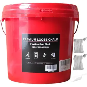 2LBS Bucket Loose Gym Chalk, Professional Climbing Chalk, Includes 2LBS Premium Chalk Powder 2 Chalk Bags, Multi-Purpose for Rock Climbing, Weight Lifting and Gym Workouts