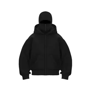 Men's Balaclava Hoodie With Built-In Zip Athletic Autumn Winter Sweatshirt