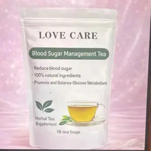 Love Care Blood Sugar Management Tea 100% Natural Ingredients Reduce Blood Sugar Promote Balance Glucose Metabolism 15 Tea Bags
