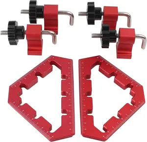 GJANSH Corner Clamps for Woodworking, 90 Degree Clamp & Right Angle Clamps Set - Aluminum Alloy 45/90° Miter & Picture Frame Clamp with Laser Ruler for Box Assembly, Cabinets, Furniture