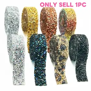 Self-Luminous Crystal Rhinestone Strap (no Glue), Glitter Rhinestones, DIY Shiny Stickers for Wedding Dresses, Jackets, Hats, DIY Crafts, Realistic Diamond Effect Roll