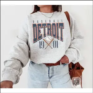 Vintage Detroit Baseball Crewneck Sweatshirt Retro Detroit Baseball Hoodie Gear, Tigers Fan Merch Sweatshirt, Detroit Baseball Style for Men & Women