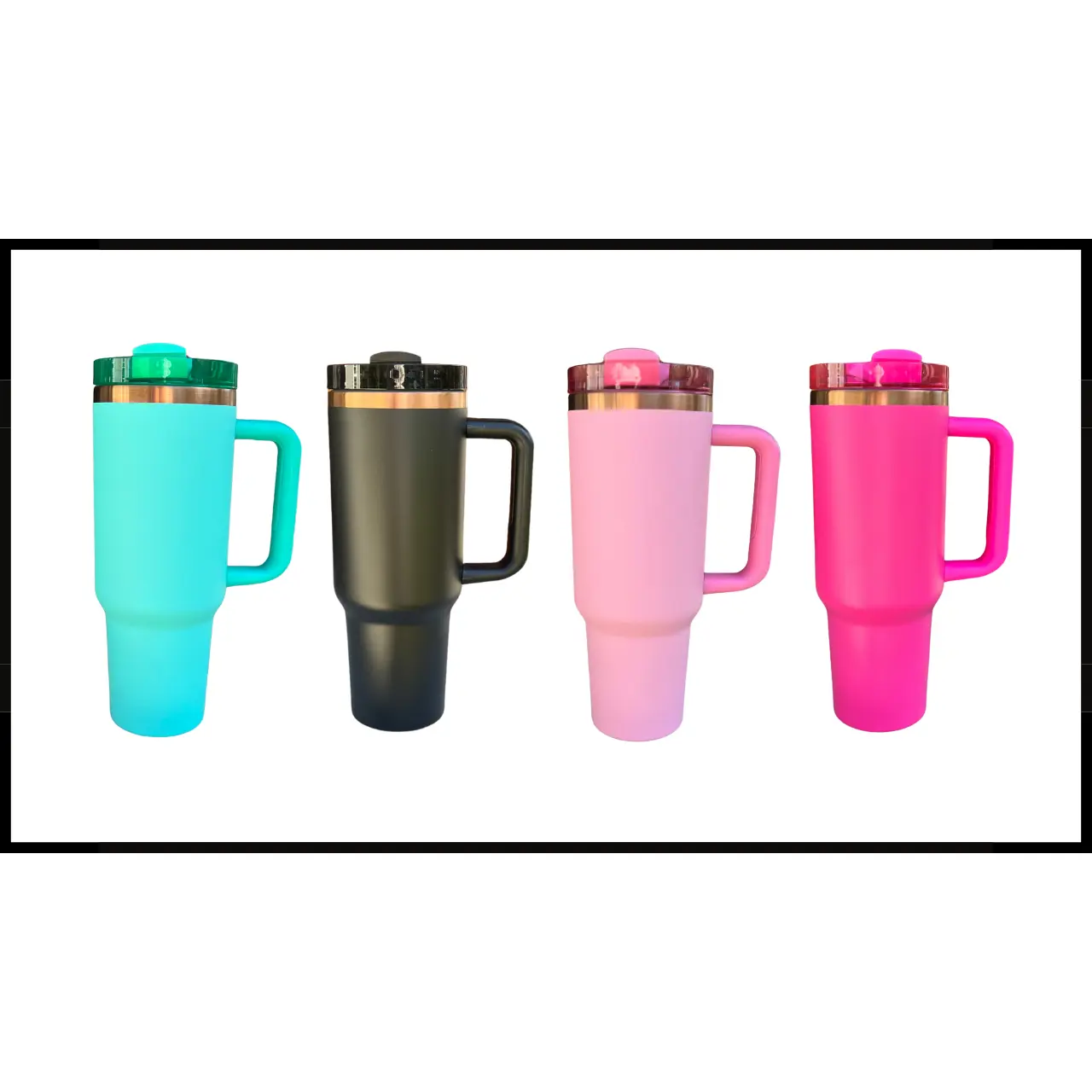 40oz Colored Copper Tumbler with Handle | Powder Coated
