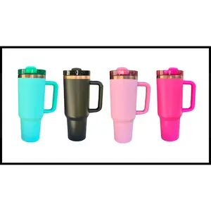 40oz Colored Copper Tumbler with Handle | Powder Coated