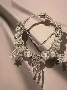 Y2k Style Charm Bracelet, Pretty Bracelet, Fashionable Bracelet, Vintage Style Artificial Gemstone Decor Bracelet, Crystal Bracelets, Fashion Jewelry Accessories for Women & Girls