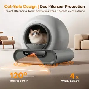 Ziluce 65L Automatic Cat Litter Box | Self Cleaning Odor Free Smart Litter Box with App Control | 65L Large Capacity for Multi-Cat Homes, Dual Safety Sensors