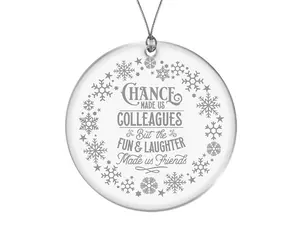 Bad Bananas - Chance Made Us Colleagues - 3" Crystal Glass Ornament