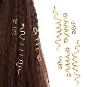 Gold Snake Hair Jewelry for Braids – Halloween Dreadlock Accessories for Women (Pack of 6)