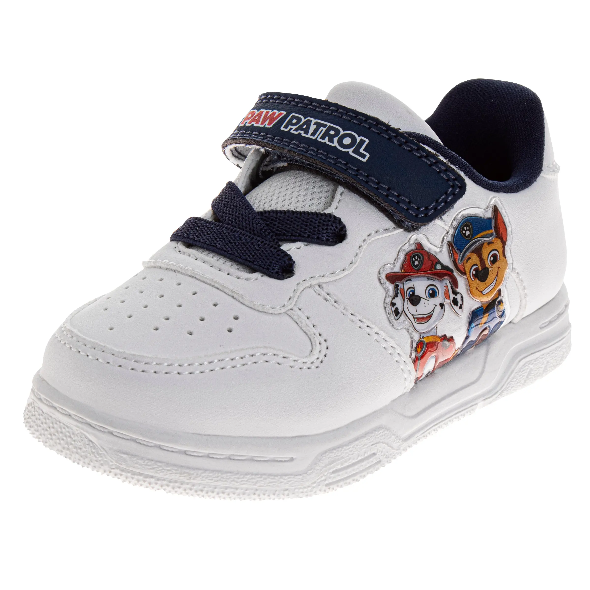 Josmo Nickelodeon Official Paw Patrol Chase & Marshall Low Top Casual Slip On Trainers for Boys (3-7Y), Size 12 White Rescue Team Active Wear, Velcro Closure Stays Put, Lightweight Play, Park Adventures Built, Durable Athletic Shoes, Male, 3-7 Years
