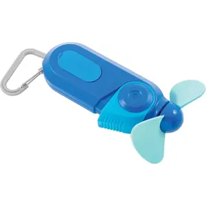 Carabiner  Misting Fan - Pocket Sized, Portable On-The-Go   Cooling,  Carabiner Fan, Blue