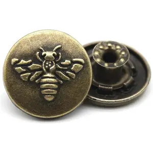 20 Sets Jean Buttons Replacement, 18mm Metal Buttons Tack Pant Buttons Replacement Kit with No Sew Rivets for Jeans, Denim Pants, Jackets (Brozen Style)
