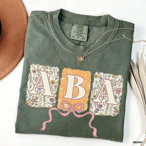 Comfort Colors® Aba Shirt Bcba Rbt Aba Therapy Aba Rbt Shirts Autism Shirt Behavior Specialist Coquette Inclusion Shirt Fabric Top Womenswear Fit