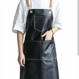 Faux leather apron