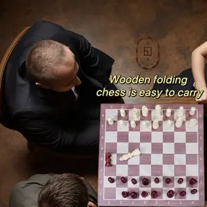 High-Quality Wooden Chess Set, Foldable Board, Educational Toy, Christmas Halloween Thanksgiving Gift, Game Gift