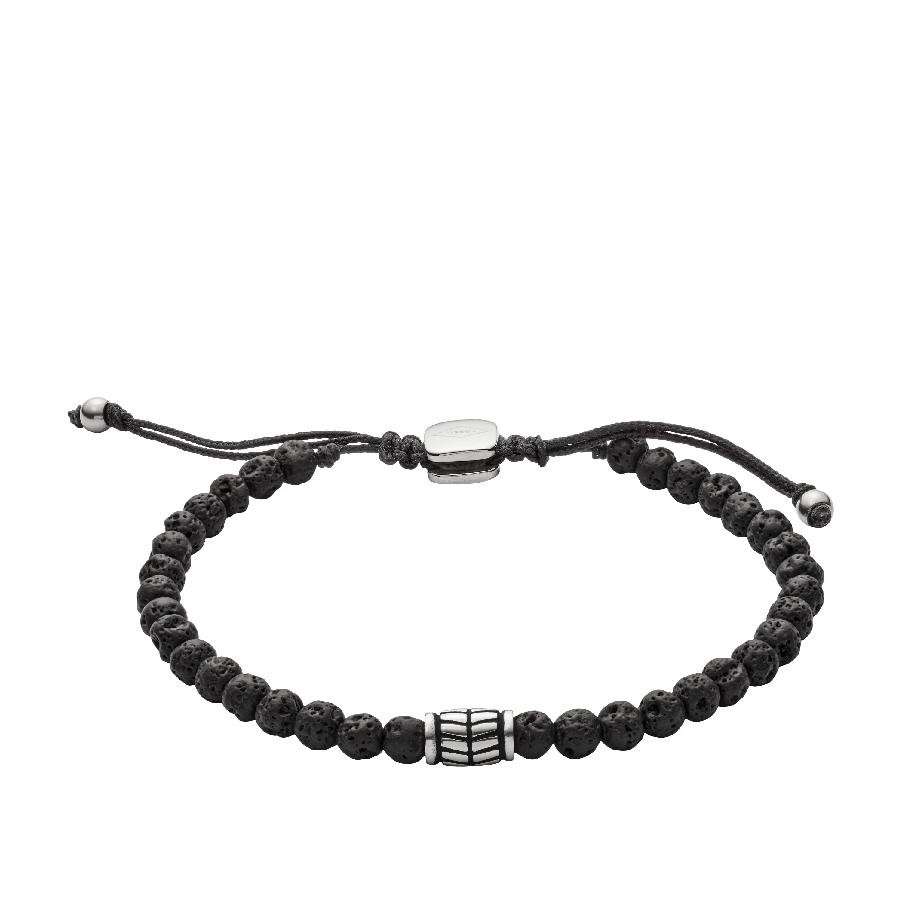 Fossil Men's Everett Beaded Black Semi-Precious Bracelet Fossil Men's Everett Beaded Black Semi-Precious Bracelet