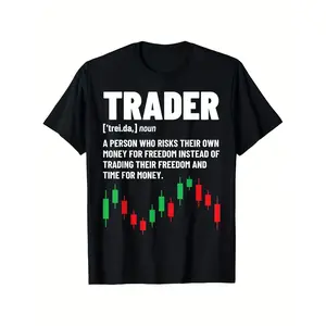 [100% Cotton] 100% CottonMen's & Women's Vintage Stock Market Chart T-Shirt - Stock Broker Day Trading Design, Breathable Loose Fit Casual Round Neck Tee Suitable for Unisex, S-XXXL Sizes, Machine Washable Finance Apparel for Traders & Brokers