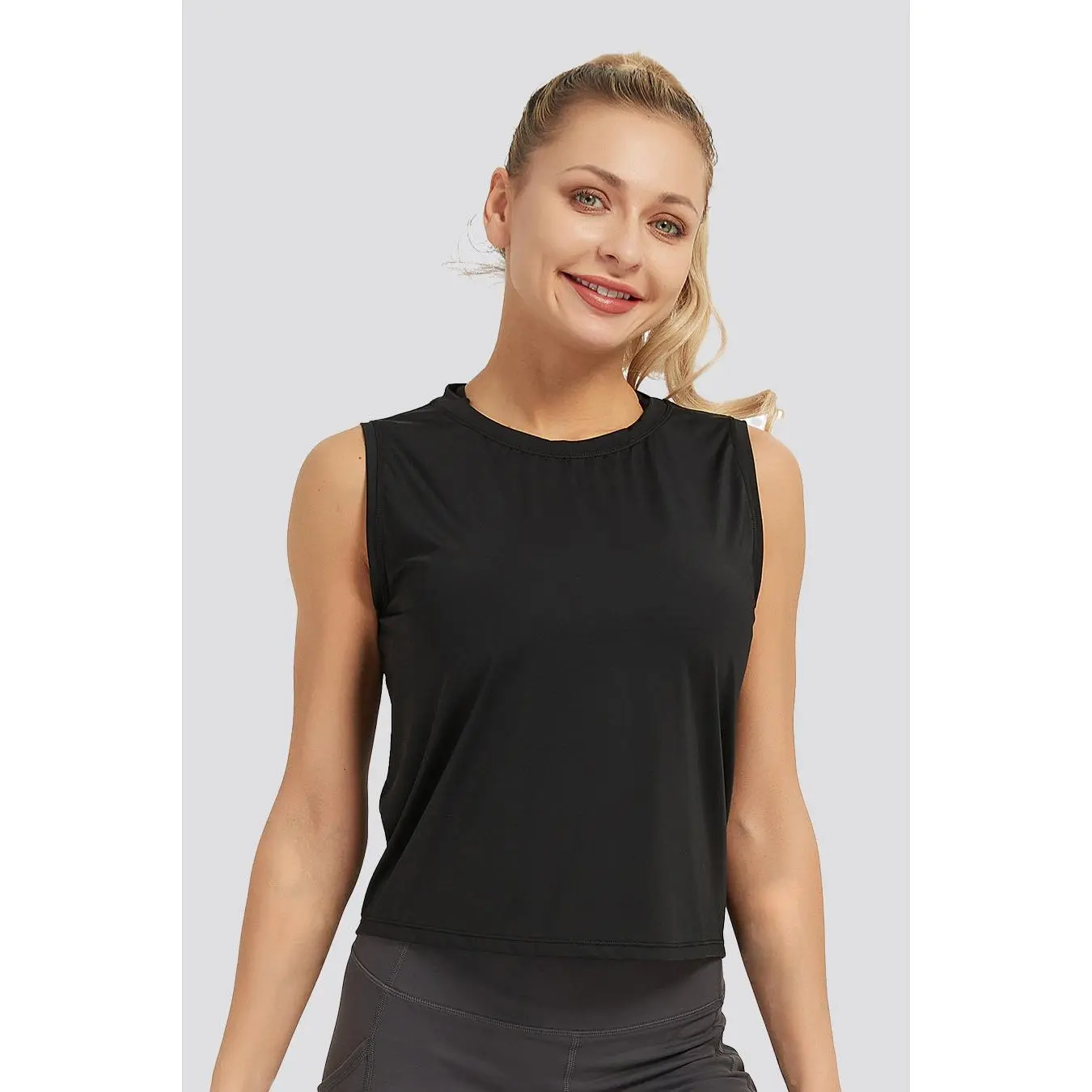 Stelle Women's Lightweight Crop Top, Silky-Soft Sleeveless Athletic Tank for Womens Fitness & Workout Outfit Inspo, Crop Top Activewear