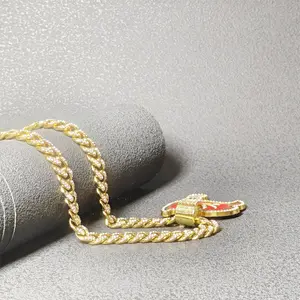 Hip-Hop Style Rhinestones Cuban Chain [T.B.B.] Pirate Flag Graphic Pendant Men's Personalized Necklace 50cm/20inch & 60cm/24inch Unisex Gift for Boyfriend Woman, A necklace that does not fade easily and is of high quality