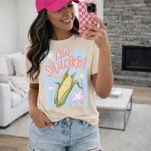Aw Shucks Corn Cotton T-Shirt, Perfect Tee, Gifts For Boyfriend and Girlfriend T-Shirt