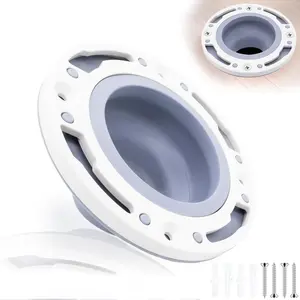 Toilet Flange Repair Kit Fits for 4 Inch 5 Inch or Special 3 Inch Drain Pipe, Universal Toilet Flange for Toilet Repair and Installation, Perfect Seal No More Leaks (Gray)