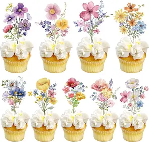 cake shed cake topper gender reveal36 PCS Wildflower Birthday Party Decorations,Wildflower Cupcake Toppers,Cake Decor Baby In Bloom Baby Shower Cake Toppers for Women Birthday Bridal Shower Wedding Party Decoration Gift Set