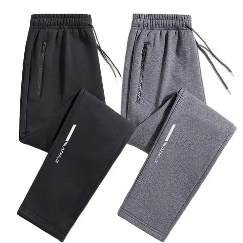 Men's 2-Piece Thin Cotton Athletic Joggers Set - Casual Sports Joggers, Elastic Waistband Track Pants, Comfortable Fit Autumn Men's Clothing for Daily & Gym Wear with Letter Pattern,sohochic