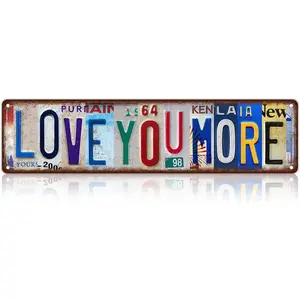 Vintage Love You More Wall Decor Street Signs Home Bar Coffee Metal Tin Signs 16 x 4 Inches