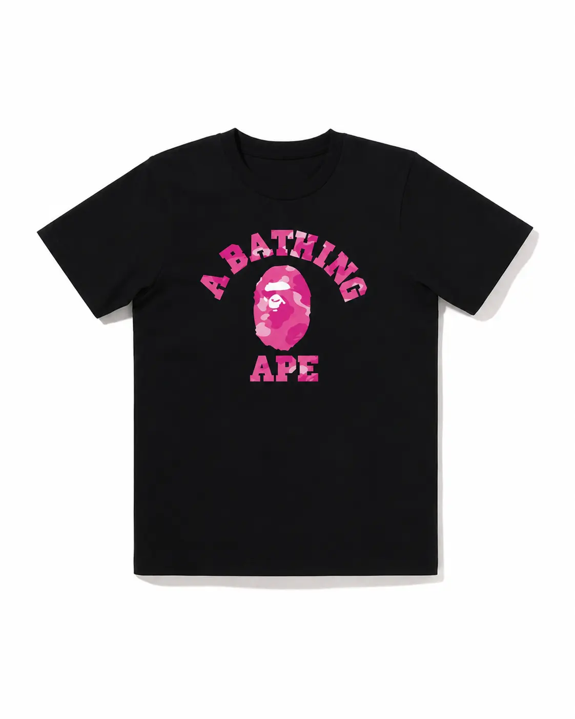 HOT NEW Pathing-Ape Camo Tee Pink Crew Neck Casual Summer T-Shirt with Iconic Ape Head Design