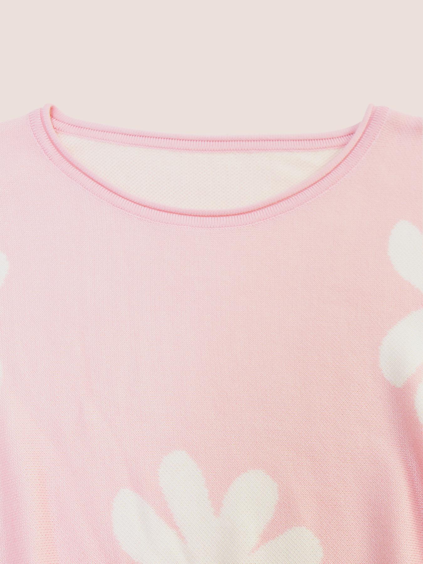 Loose Fit Floral Long Sleeve Knit Top and Short suit, Summer Comfort Essential, Boho Style, Sunflower  Print, Women's knitted long sleeved top with drawstring, women's knitted shorts with drawstring, Two-Piece Set with drawing, Casual Travel