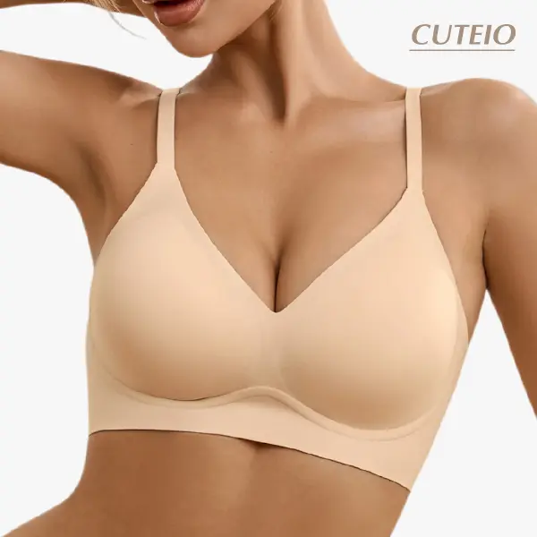 CUTEIO Wireless Bras for Women Comfy Seamless Bra No Underwire Bras Full Coverage Bralettes Soft Comfortable Everyday BraSupportive Full Coverage Bralette Regular--BA1047A
