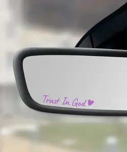 4PCS Car Stickers,Cars Decals,Car Accessories Trust in God Rearview Mirror Sticker,Auto Stickers and Decals,Auto Decals for Women,Trust in God Mirror Decoration,Fits Most Vehicles (Purple) SCUARI