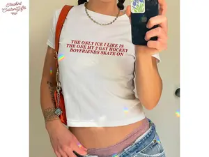 The Only Ice I Like Is The One My Two Gay Hockey Boyfriends Skate On Baby Tee,  Hockey Romance Shirt Fan Gift