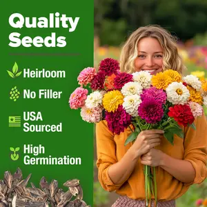 Zinnia Dahlia Seeds Pack- Bulk Flower Seeds to Plant Outside for Vibrant Blooms, 5000+Zinnia Seeds Perfect for Pollinator-Friendly Gardens, Borders,  (Zinnia Elegans) hosta wildflower home grown