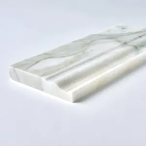 Calacatta Gold  Marble Baseboard Molding Trim 4.75x12 Polished/Honed