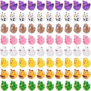 80 count Mini   Ducks    Figures Cow Frog  Owl Miniature Little Ducks to  for Craft Garden Dollhouse Landscape Ornament Potted Decor