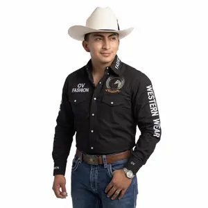 Men western shirt black ov