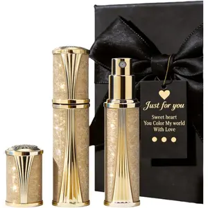 5ml Travel Perfume Bottle Refillable Leakproof, Mini Atomizer Sprayer for Perfume (with Gift Box)