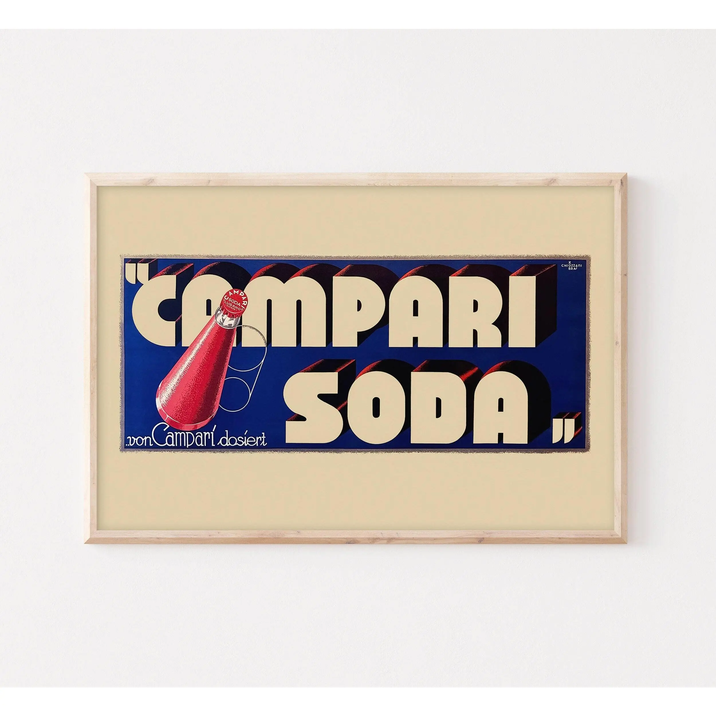 Italian Campari Soda Poster from 1950s | Vintage Campari Advertising | Vintage Kitchen Decor | Extra Large Wall Art. POSTER