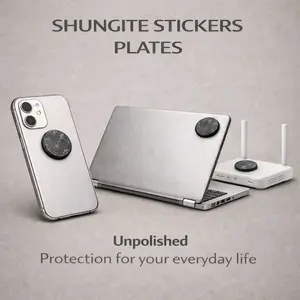 Set of 9 Shungite Raw (Unpolished) Stickers 50 mm / 1.97" – Natural Stone Plates