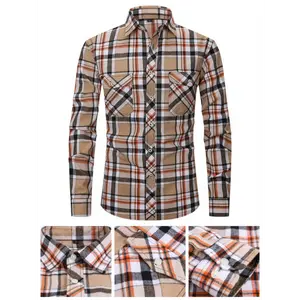 Stylish Plaid Button-Down Shirt for Men - Casual Long Sleeve Shirt with Classic Collar and Button Front - Perfect for Everyday Wear and Outdoor Activities