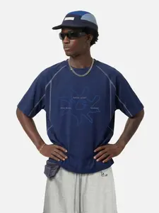 AELFRIC EDEN Unisex Techwear Graphic T-Shirt, Oversized Fit with Contrast Stitching, Quick-Dry UPF 50+ UV-Protective Fabric