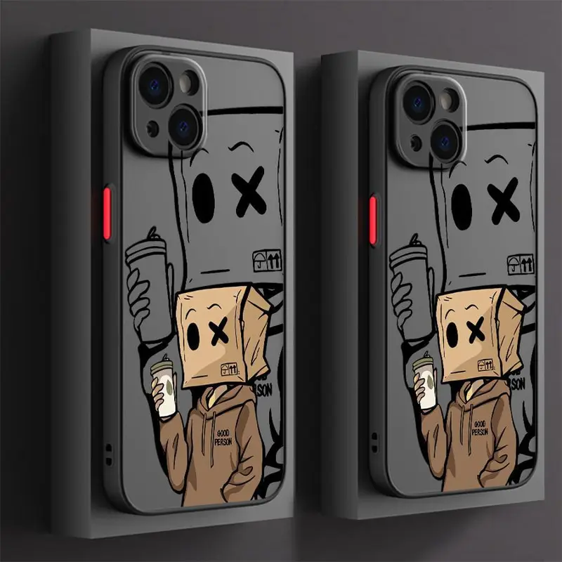 Coffee Boy Cartoon Pattern,Suitable for iPhone18 17 16/16Promax/16Pro/16PLUS, 15/15Promax/15Pro/15Plus,14/14Promax/14Pro/14Plus, 13/13Promax/13Pro, 12/12Promax/12Pro,11/11Promax/11Pro X Xsmax Series,Lightweight, Shockproof, Durable, Fashionable Phone Case