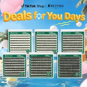KEYYOU Flora Single Length DlY Lash Cluster Invsible Band Natural 8mm 10mm 12mm 14mm 16mm 18mm Waterproof Long-Lasting Eyelashes Extensions 80pcs D Curl Easy to Use for Flawless Look #DealsForYouDays