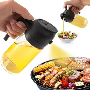 2 in 1 Glass Oil Sprayer & Dispenser, 470Ml Glass Olive Oil Sprayer,Cooking Oil Sprayer,Salad,16Oz Oil Sprayer for Oil Bottle - Kitchen Gadgets No Brand