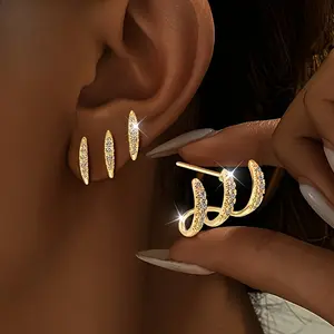 A Pair Of Women's Prong-set Earrings, Brilliant And Luxurious, Elegant And Unique, Suitable For Various Occasions, Hypoallergenic, Ideal For Holiday Gifts
