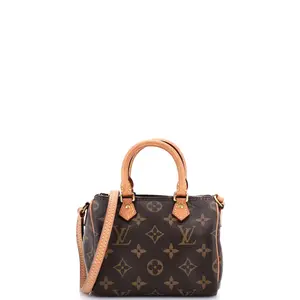 Pre-owned Louis Vuitton material Messenger Bags Speedy Bandouliere Bag Monogram Canvas Nano by Rebag