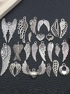 Mixed Style Angel Wing Design Pendant, Fashionable Jewelry Accessories for Bracelet & Necklace & Earrings Making, DIY Jewelry Making Accessories