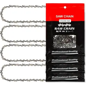 16 Inch  Chain, 56 Drive Links, 3/8" LP Pitch .050" Gauge, Fits , Echo, Poulan, Greenworks and  (4 Pack)